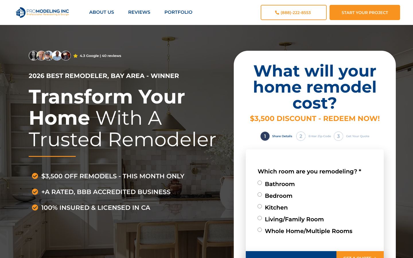Screenshot of the ProModeling landing page